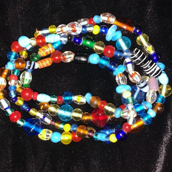 Vintage art Glass necklace with tons of colors 18 inches - Picture 7 of 7